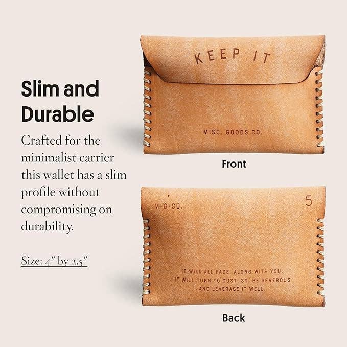 Leather Slim Wallet | Minimalist, Hand Made and Durable