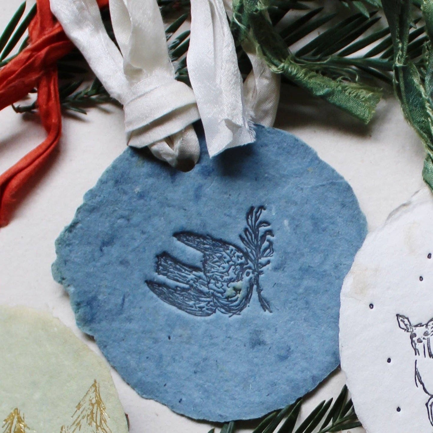 Handmade Letter-pressed Paper Ornaments