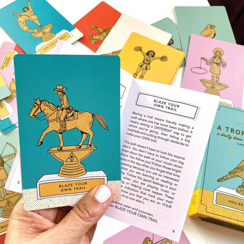 A Trophy a Day Pep Talk Card Deck FOR KIDS