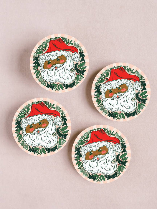 Santa Coasters - Set of 4