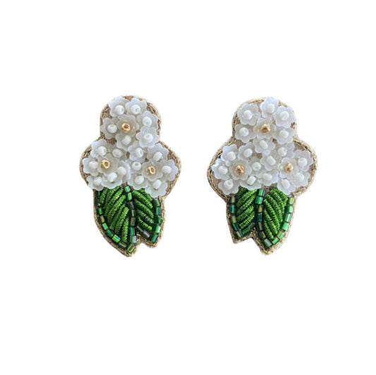 White Hydrangea Earrings