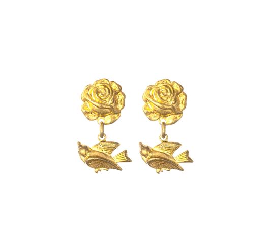 Juliet Rose + Bird Studs