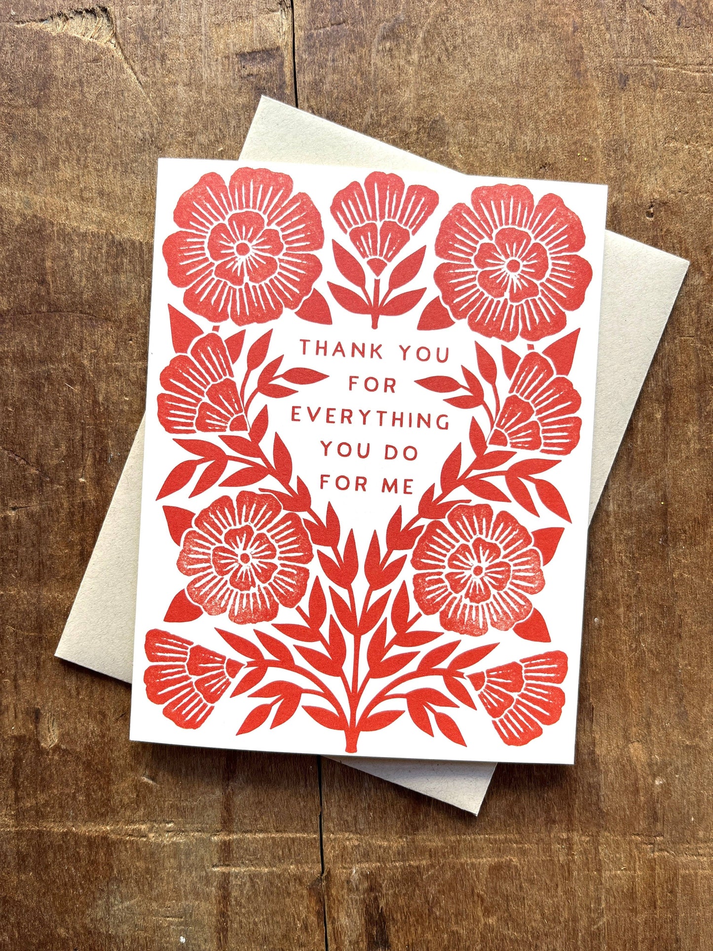 "Thank You for Everything You Do For Me," Greeting Card