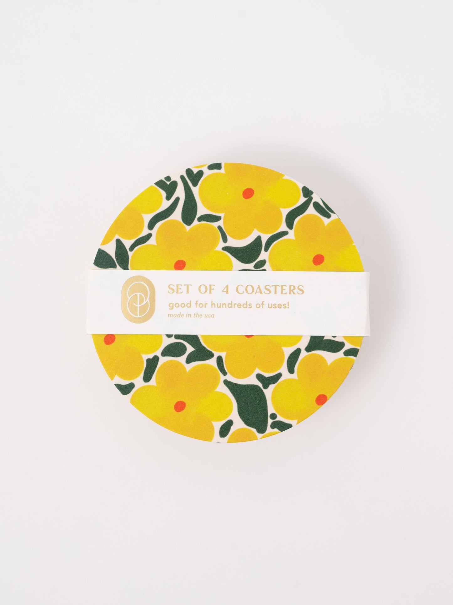 Sunshine Daffodil Reusable Coaster - Set of Four