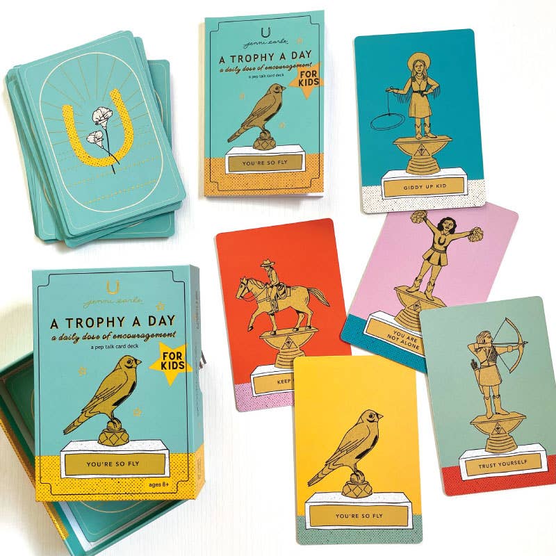 A Trophy a Day Pep Talk Card Deck FOR KIDS