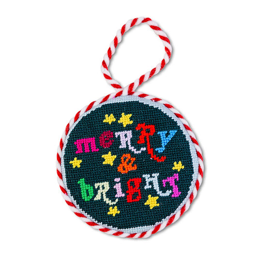 Needlepoint Ornament - Merry & Bright