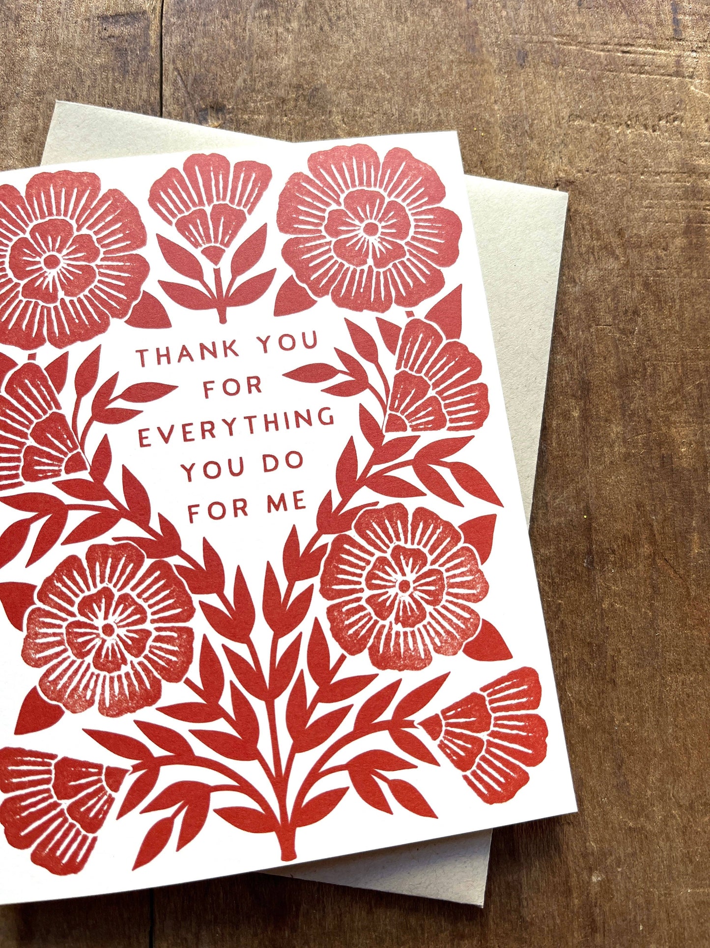 "Thank You for Everything You Do For Me," Greeting Card