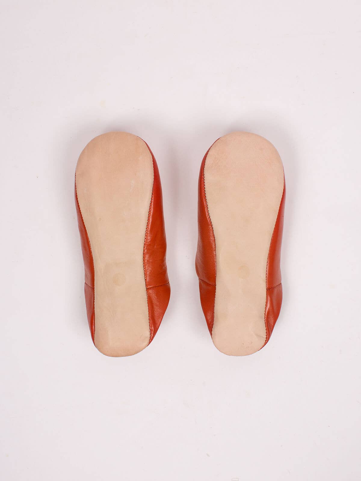 Moroccan Babouche Basic Slippers, Burnt Orange