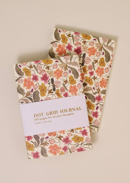 Autumn Floral Perfect Bound Dot Grid Journal