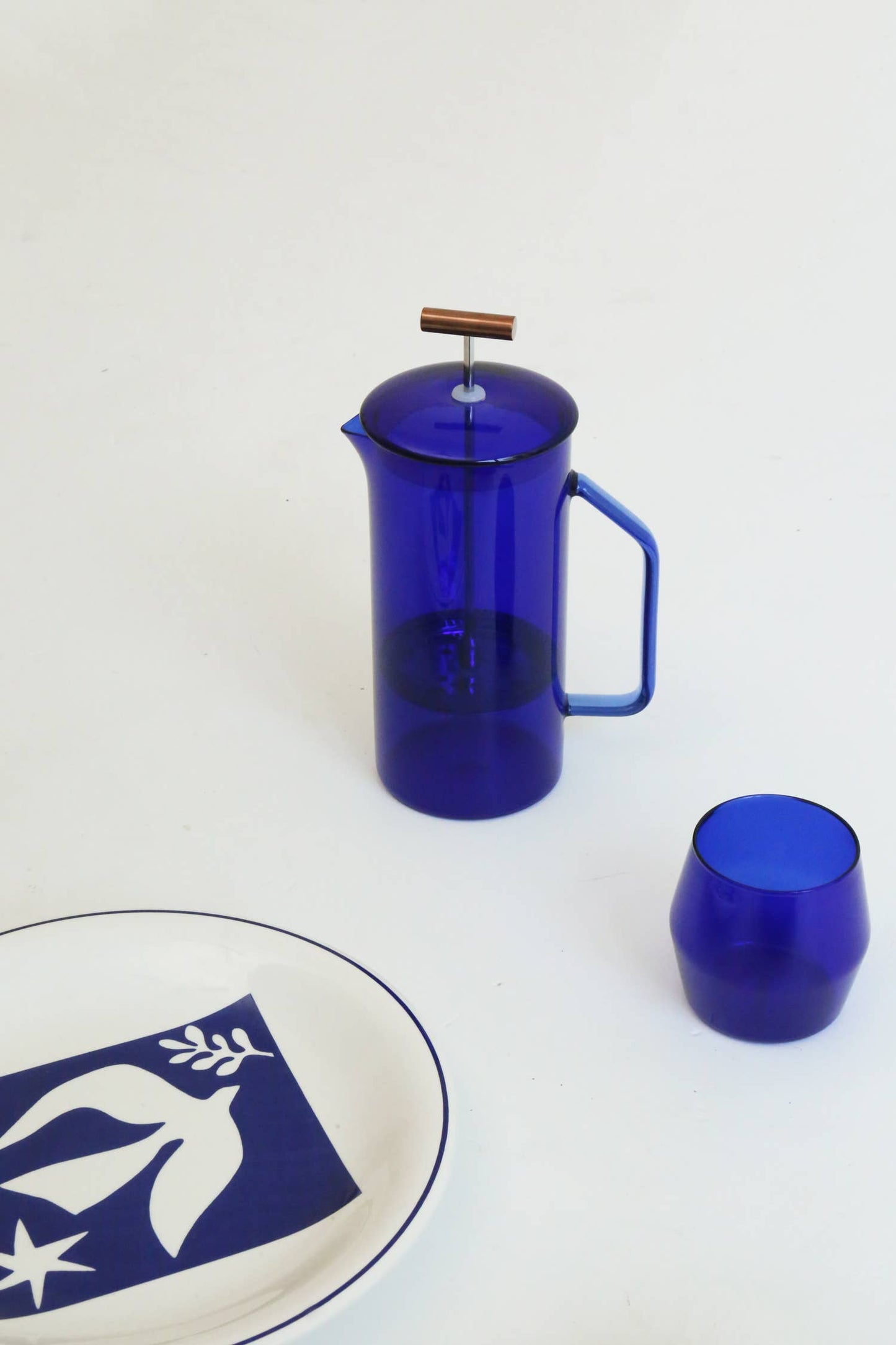 Cobalt Glass French Press