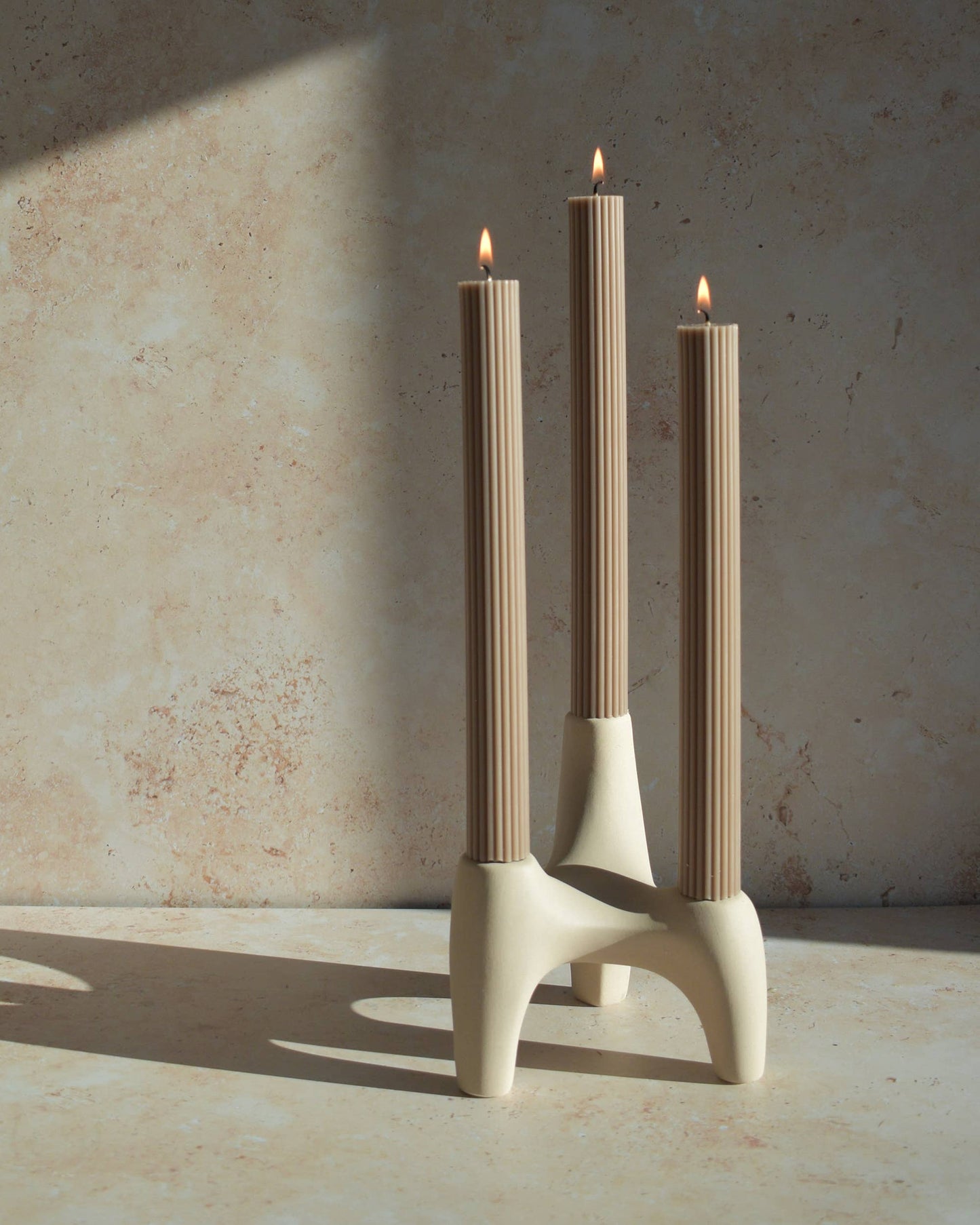 Taupe Roman Taper Candle