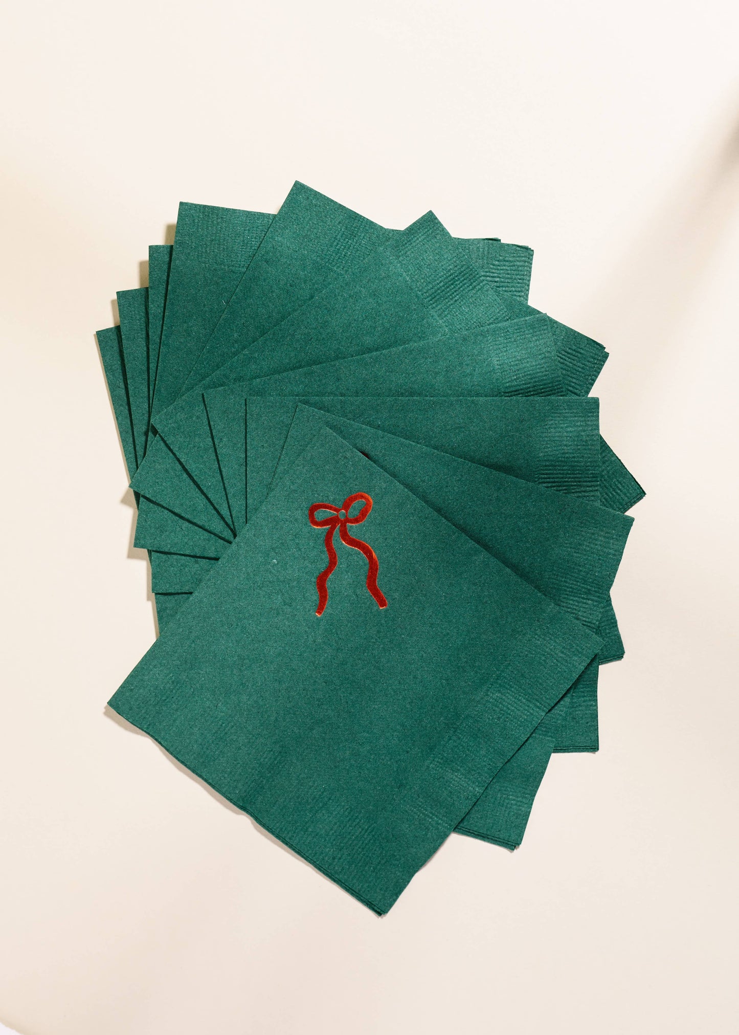 Christmas Bow Green and Red Napkin - Set of 20