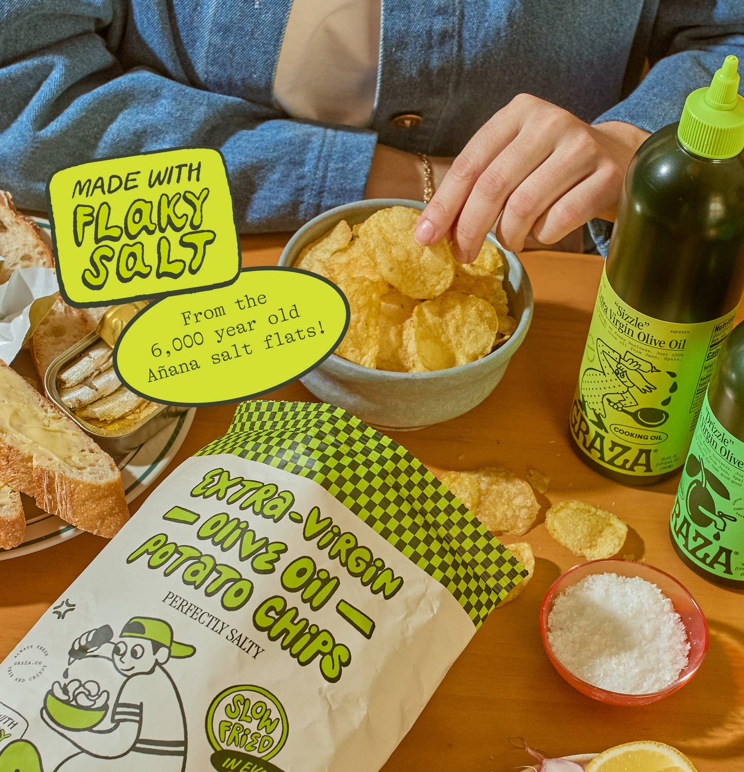 Graza's Perfectly Salty Chips Fried in EVOO