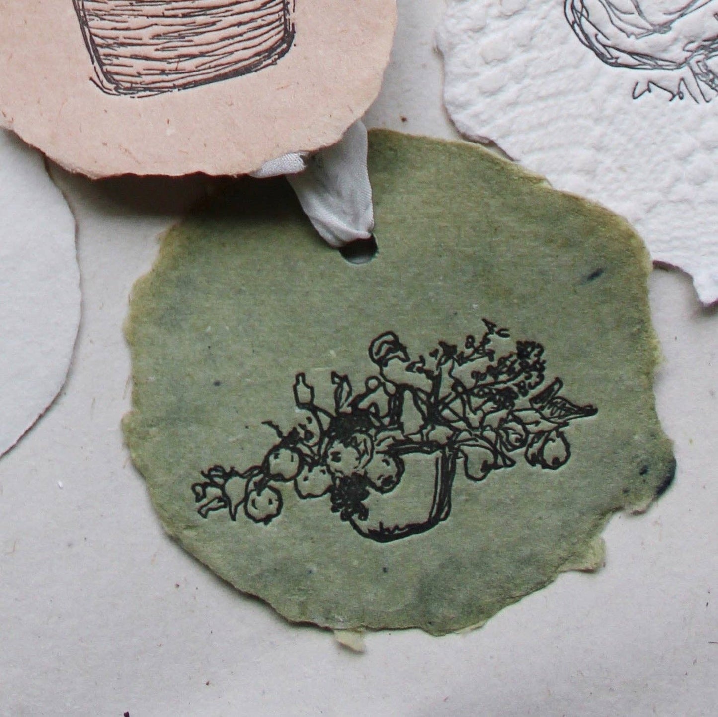 Handmade Letter-pressed Paper Ornaments