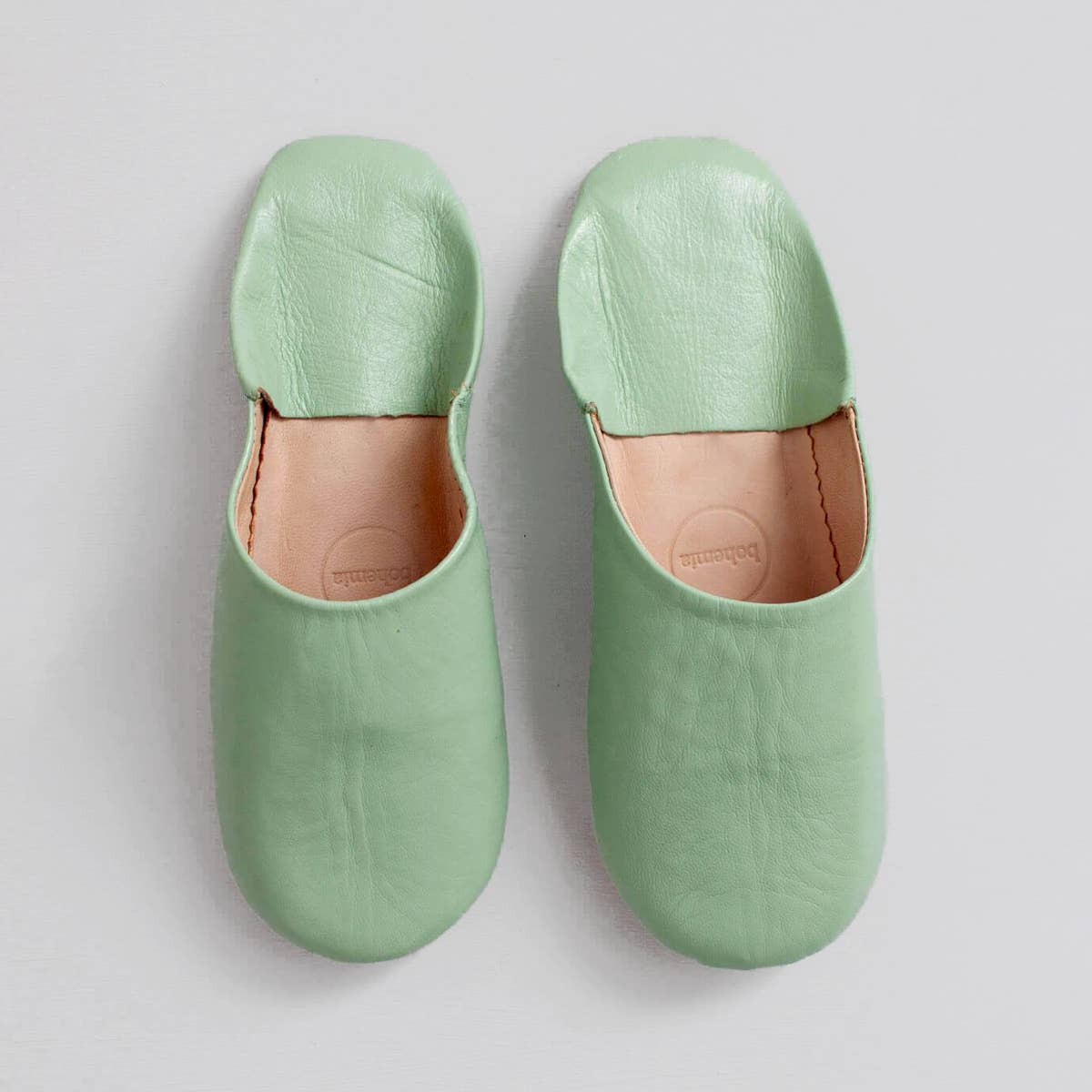 Moroccan Babouche Basic Slippers, Sage