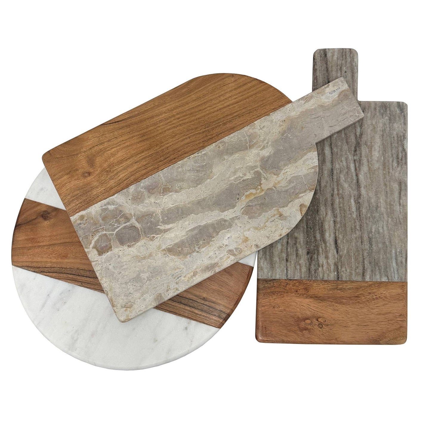 Arched Marble & Acacia Wood Charcuterie Board