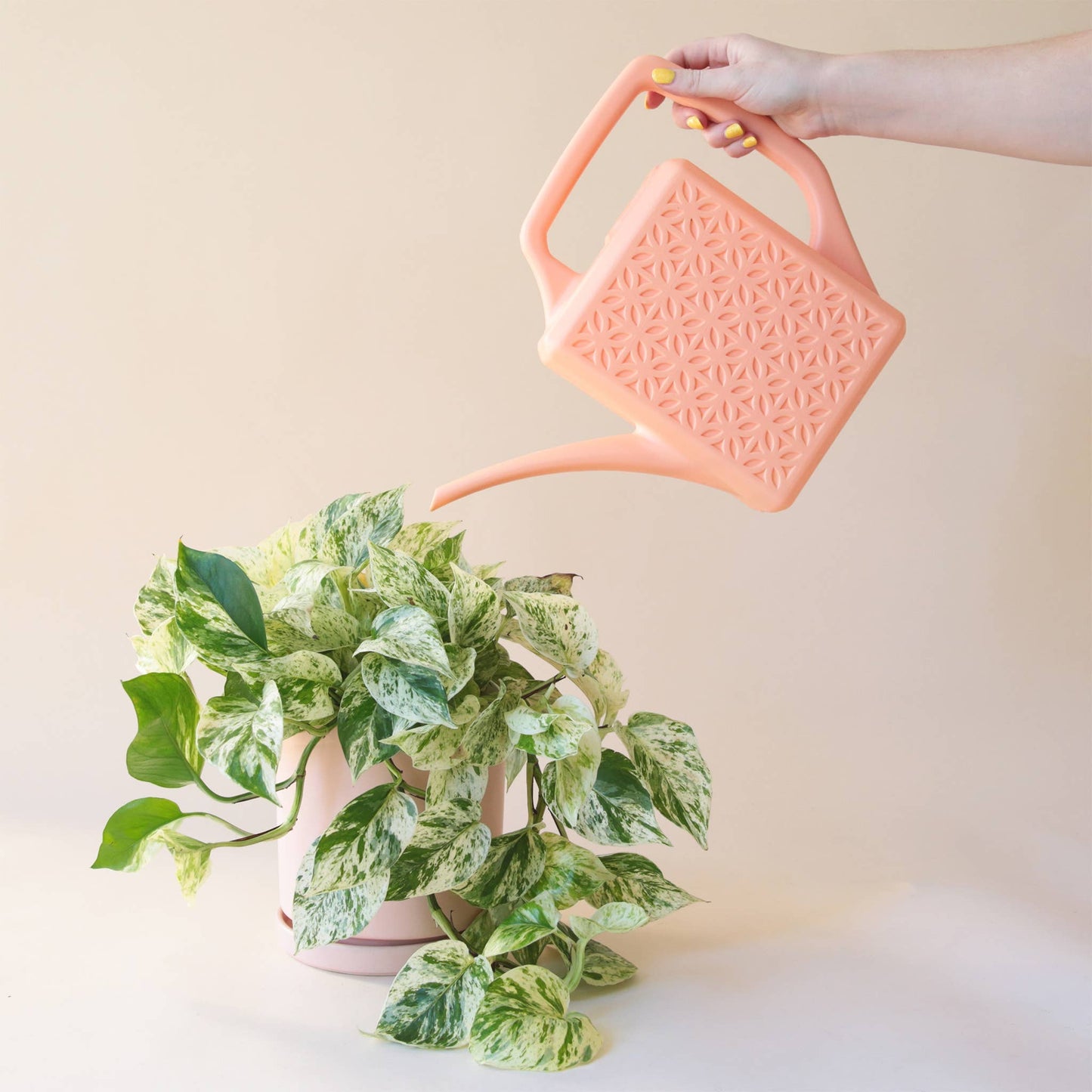 Breeze Block Watering Can - Peach