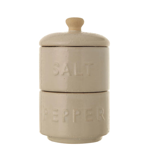 Salt and Pepper Pots with Lid, Set of 2