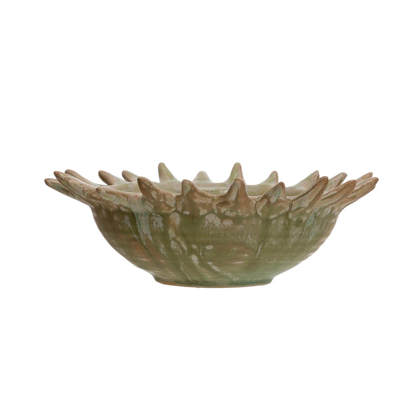 Stoneware Sunburst Shaped Serving Bowl with Glaze