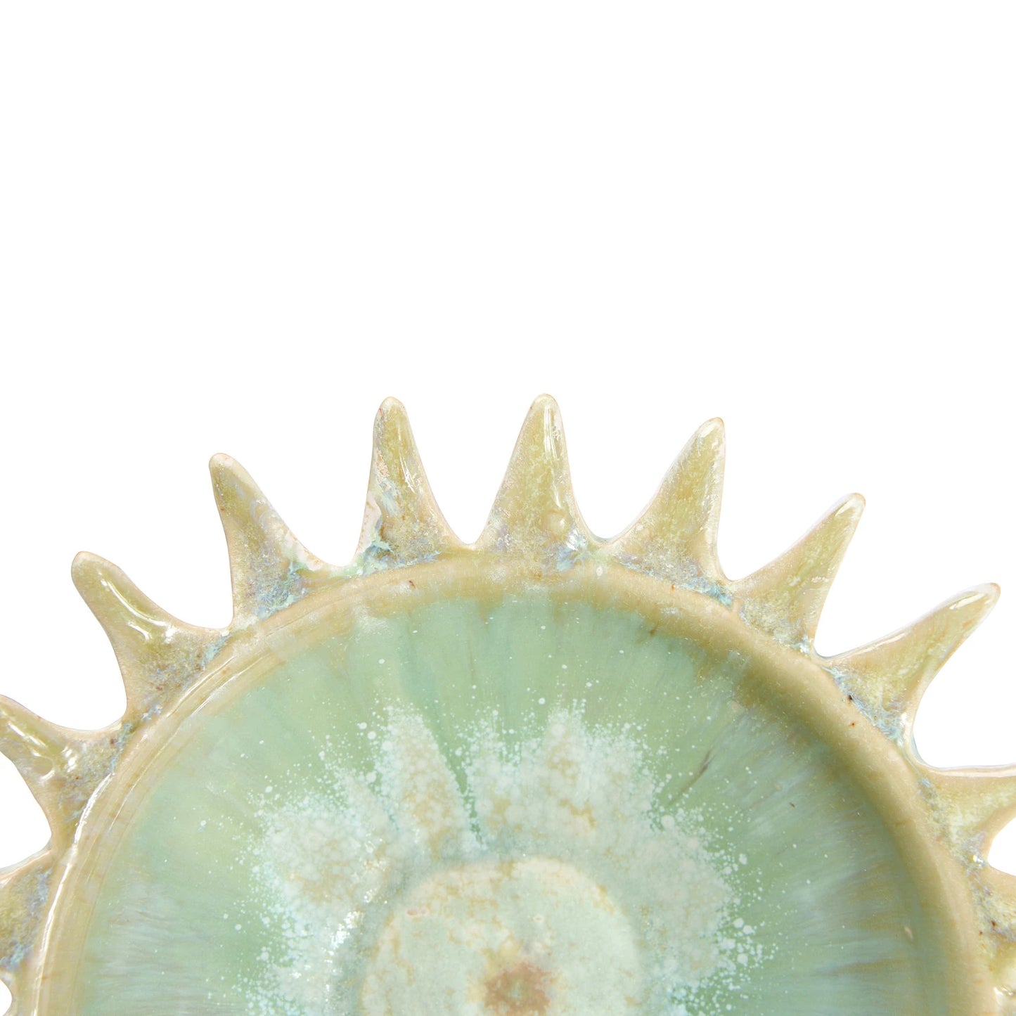 Stoneware Sunburst Shaped Serving Bowl with Glaze