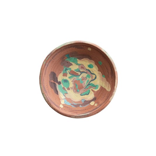 Decorative Hand-Painted Terra-cotta Bowl