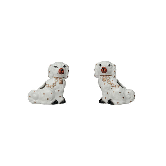 Ceramic Staffordshire Dog Shaped Toothpick Holder, 2 Styles