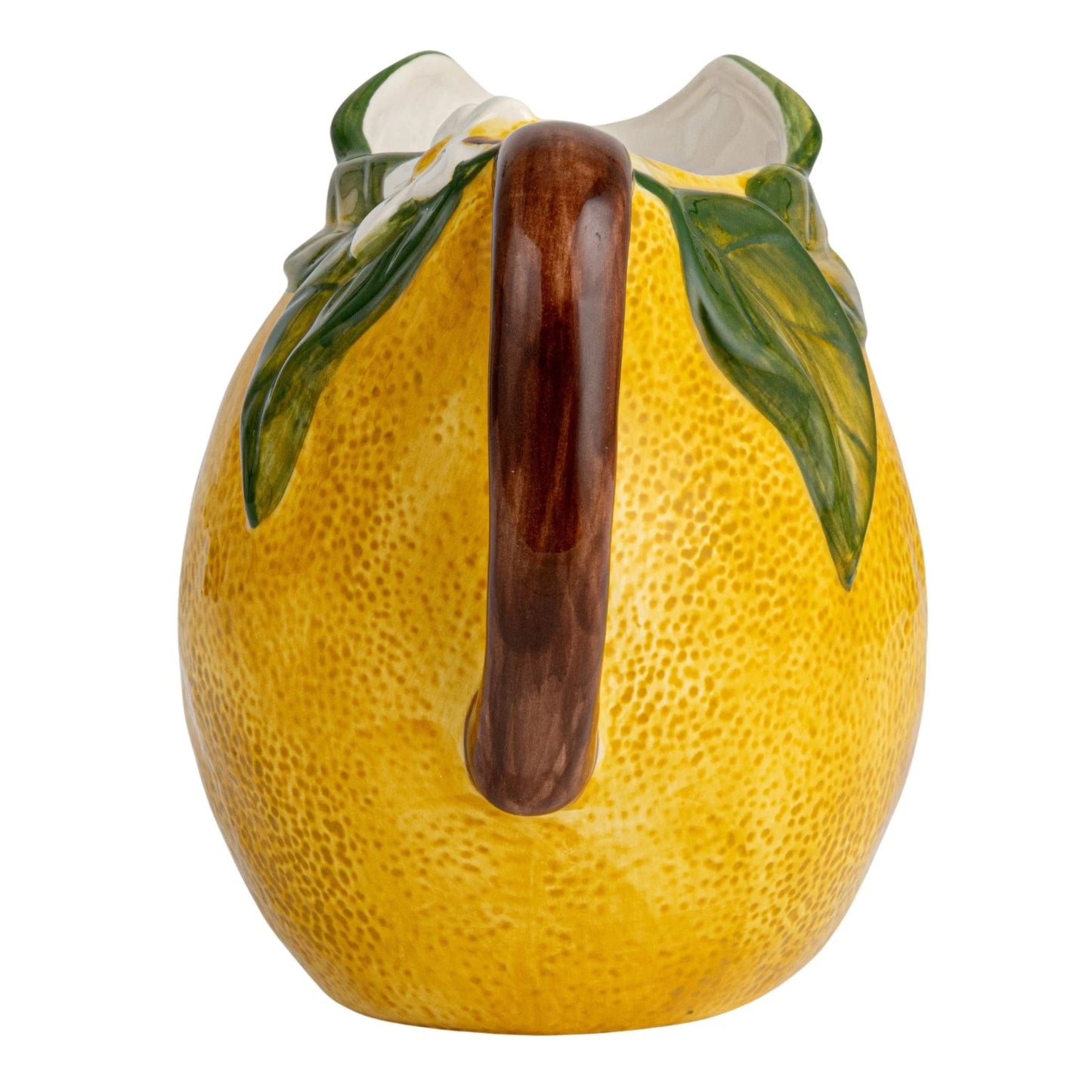 40 oz. Hand-Painted Stoneware Lemon Shaped Pitcher w/ Flower