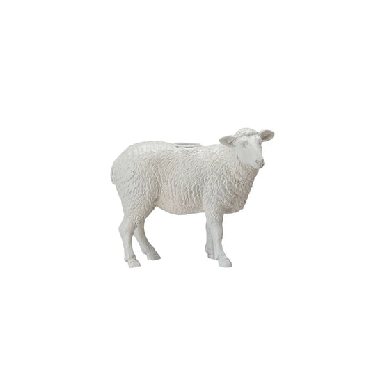 Resin Sheep Taper Holder, Antique White