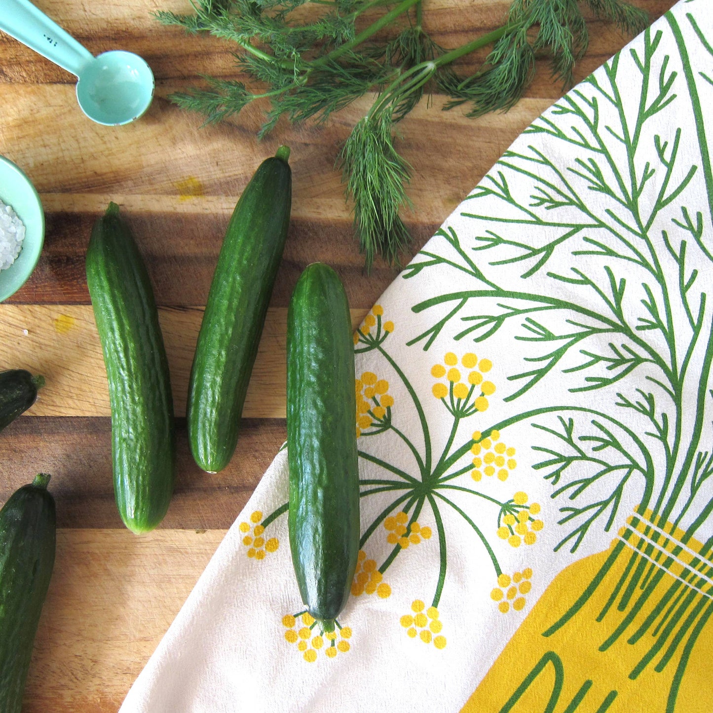 FRESH HERBS (Basil, Dill, Mint) - Tea Towel Set of 3