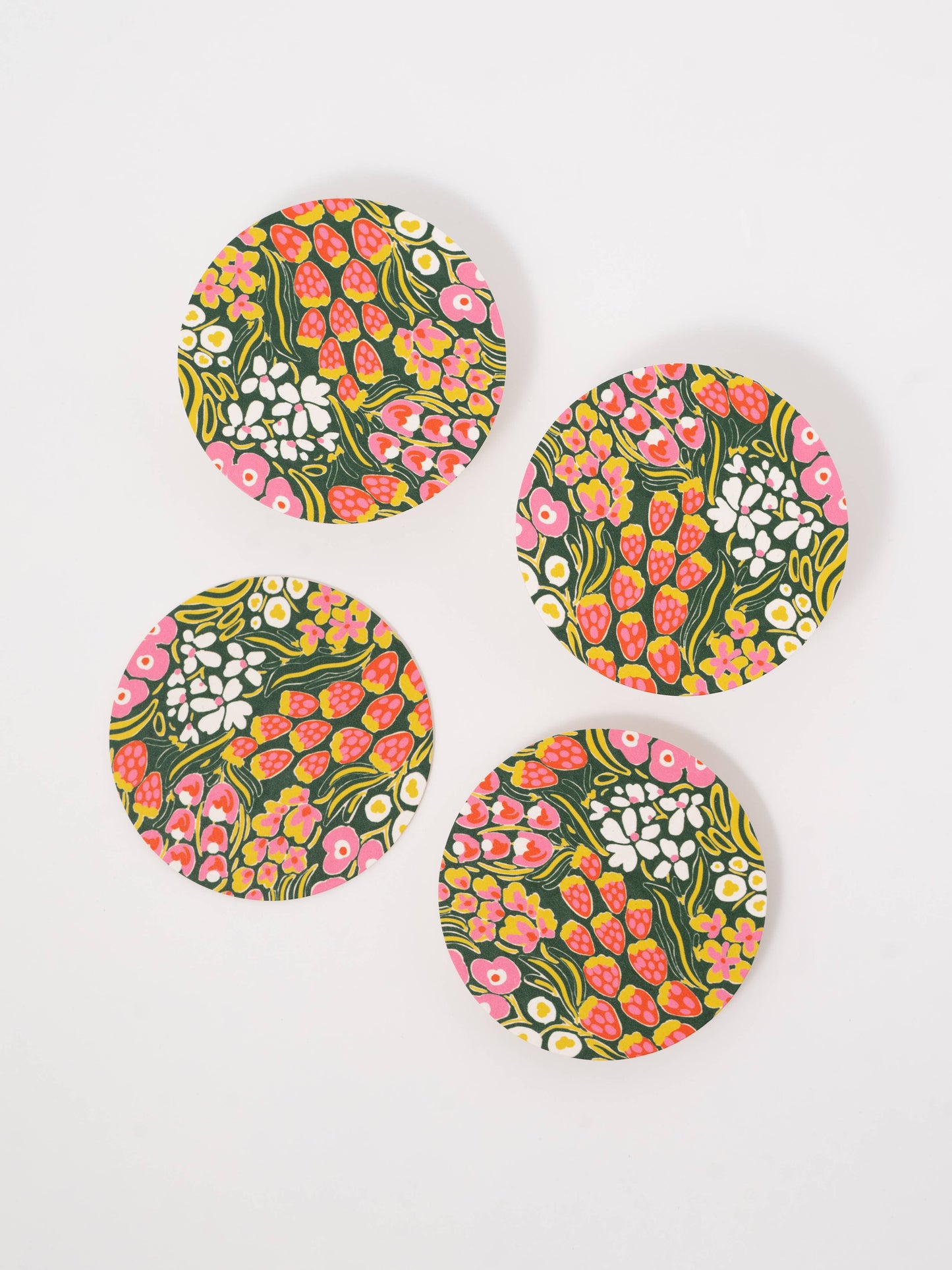 Strawberry Flower Coaster - Set of Four