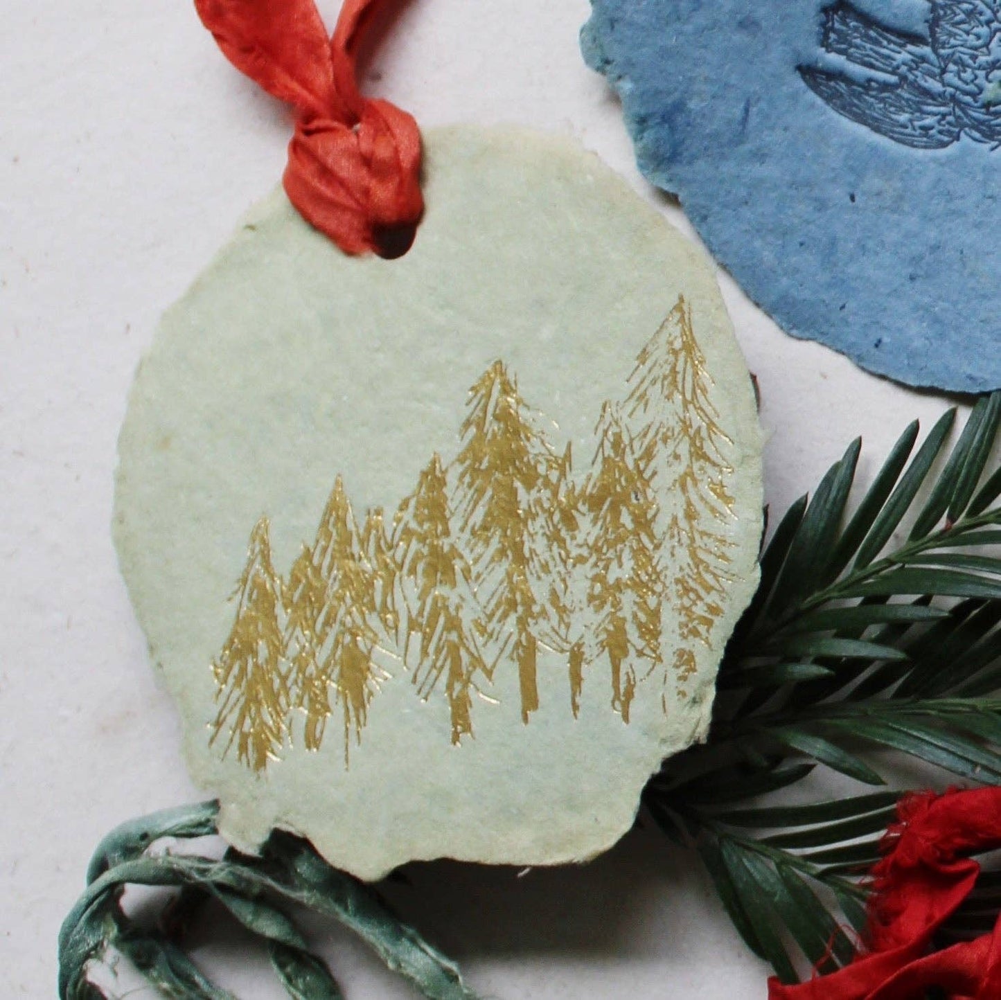 Handmade Letter-pressed Paper Ornaments